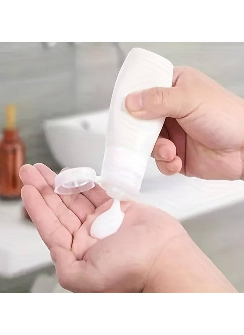 KHAJUL - 12 PCS Travel Bottles for Toiletries, Tsa Approved Travel Size Containers with Travel Bag, Leak Proof BPA Free Squeezable Travel Essentials for Shampoo, Conditioner, Lotion (White) - Image 1