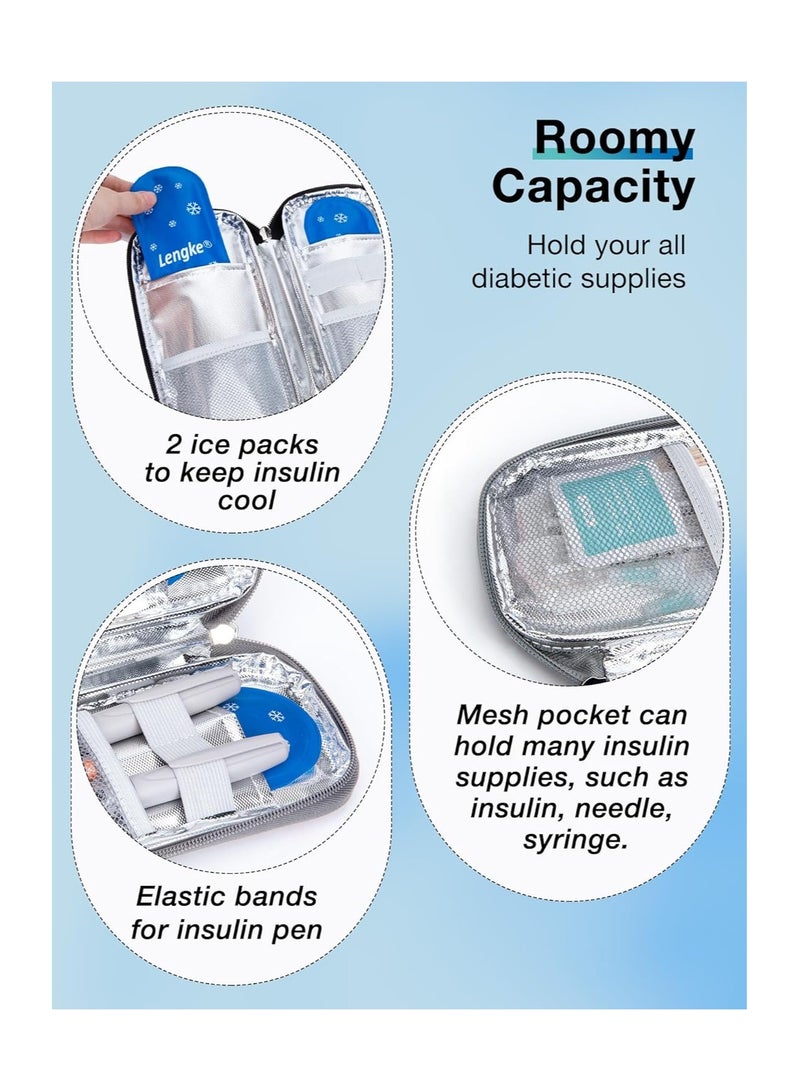 SOLARAE TSA Approved Insulin Cooler Case, Insulated Medicine Travel Cooler Lightweight Insulin Travel Case with 2 Reusable Ice Packs  Insulin Cooling Case for Insulin Pen and Medication Diabetic Supplies - Image 4
