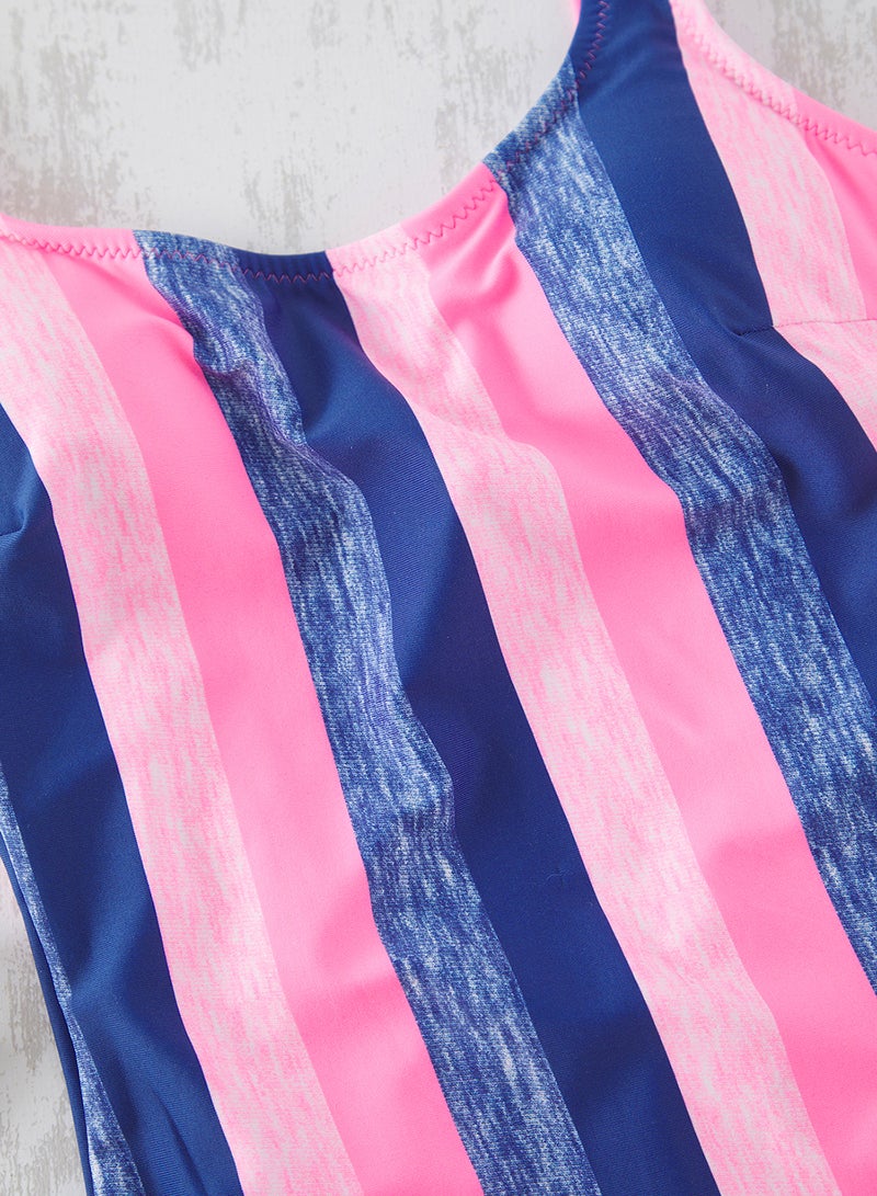 trendyol Striped Backless U-Neck Covered Regular Swimsuit Tbess25Ma00126 - Image 5