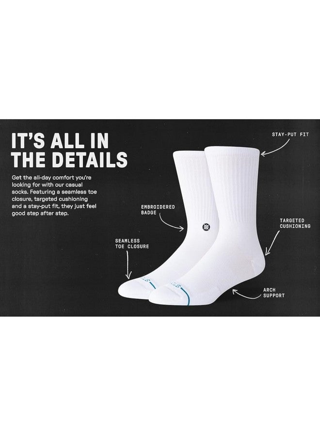 Stance Crew Icon Socks [3 pack] (Large, White) - Image 4