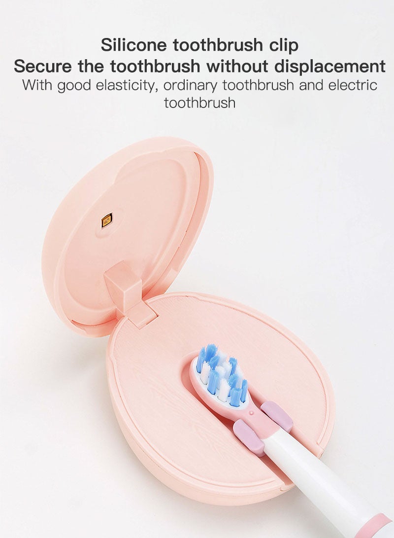 Sharpdo Toothbrush Sanitizer, UVC Toothbrush Sterilizer Covers with Holder, Rechargeable Travel Home Toothbrush Cleaner Case for All Electric and Manual Toothbrushes  - Image 4