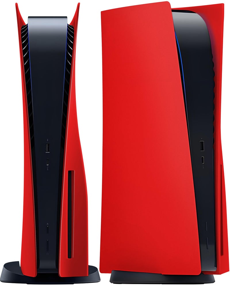 Joso Faceplate for PS5 Disc Edition, Anti-Scratch Dustproof Case Replacement, Cover Skin Fit for PS5 Console (CD-ROM), Plates for PS5 Accessories, Easy Installation - Red - Image 1