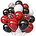 YMSZ Red and Black Balloons 50pcs 12 inch Black Red White Balloons for Birthday Wedding Baby Shower Casino Party Race Car Party Decorations - Image 2