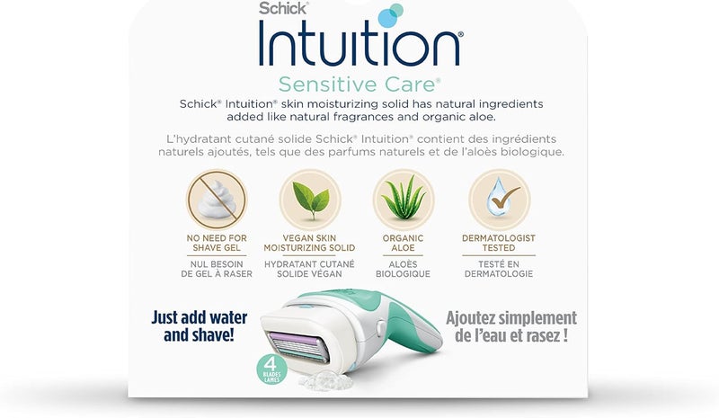 Intuition شفرات حلاقة شِك الحساس للنساء مع فيتامين E والألوة - عبوة من 3 - Image 3
