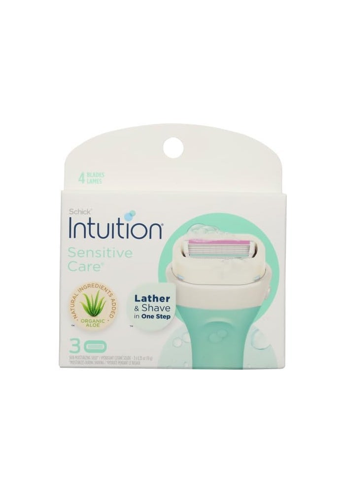 Intuition شفرات حلاقة شِك الحساس للنساء مع فيتامين E والألوة - عبوة من 3 - Image 2