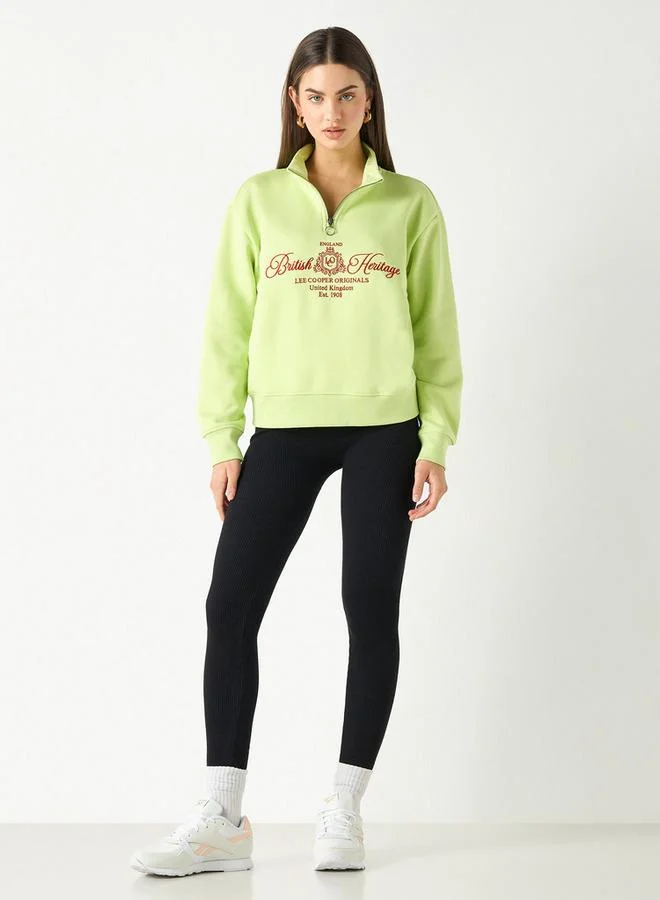 لي كوبر سويت شيرت بطبعات وأكمام طويلة وجيوب من لي كوبر