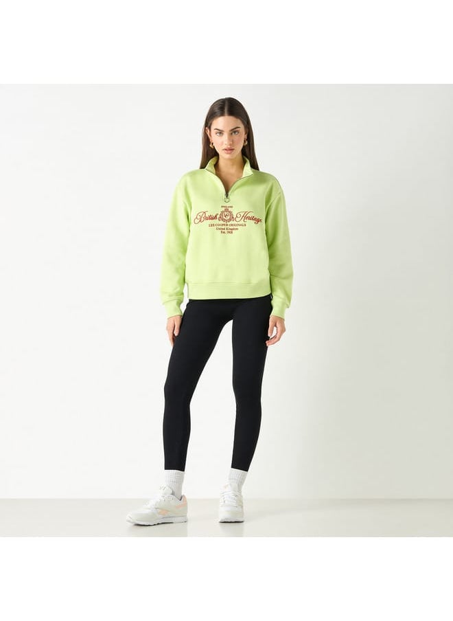 Lee Cooper Lee Cooper Printed Sweatshirt with Long Sleeves and Pockets  - Image 2
