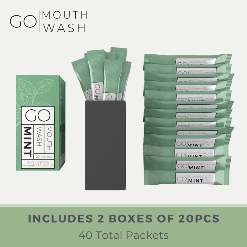 Exershield GO Travel Size Mouthwash Packets â€“ Individual Mini Single Packets for Fresh Breath - TSA Compliant - Smart Packet Design to Reduce Travel Bottle Waste. Alcohol-Free. - Image 2