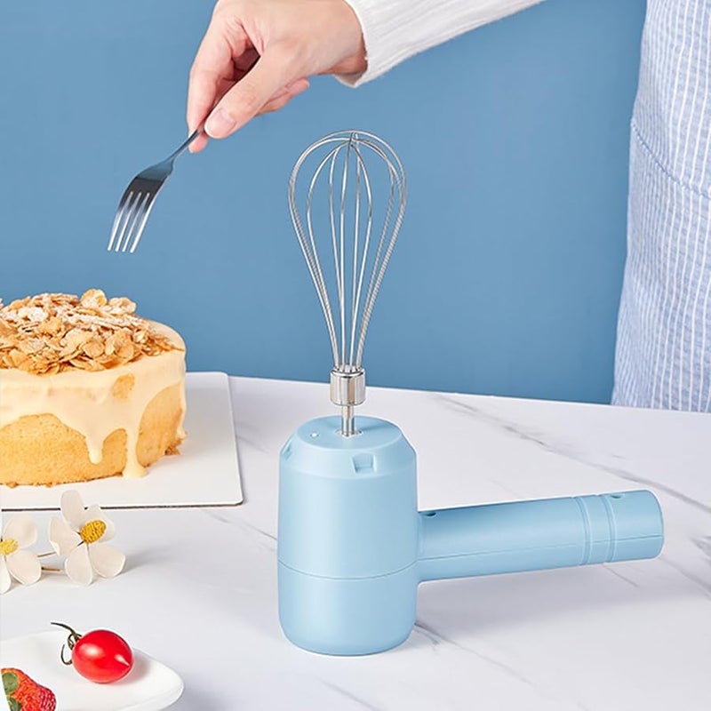 خلاط يدوي لاسلكي قابل لإعادة الشحن 3 سرعات مضرب من الفولاذ المقاوم للصدأ لخفق كريمة الكيك - Image 3