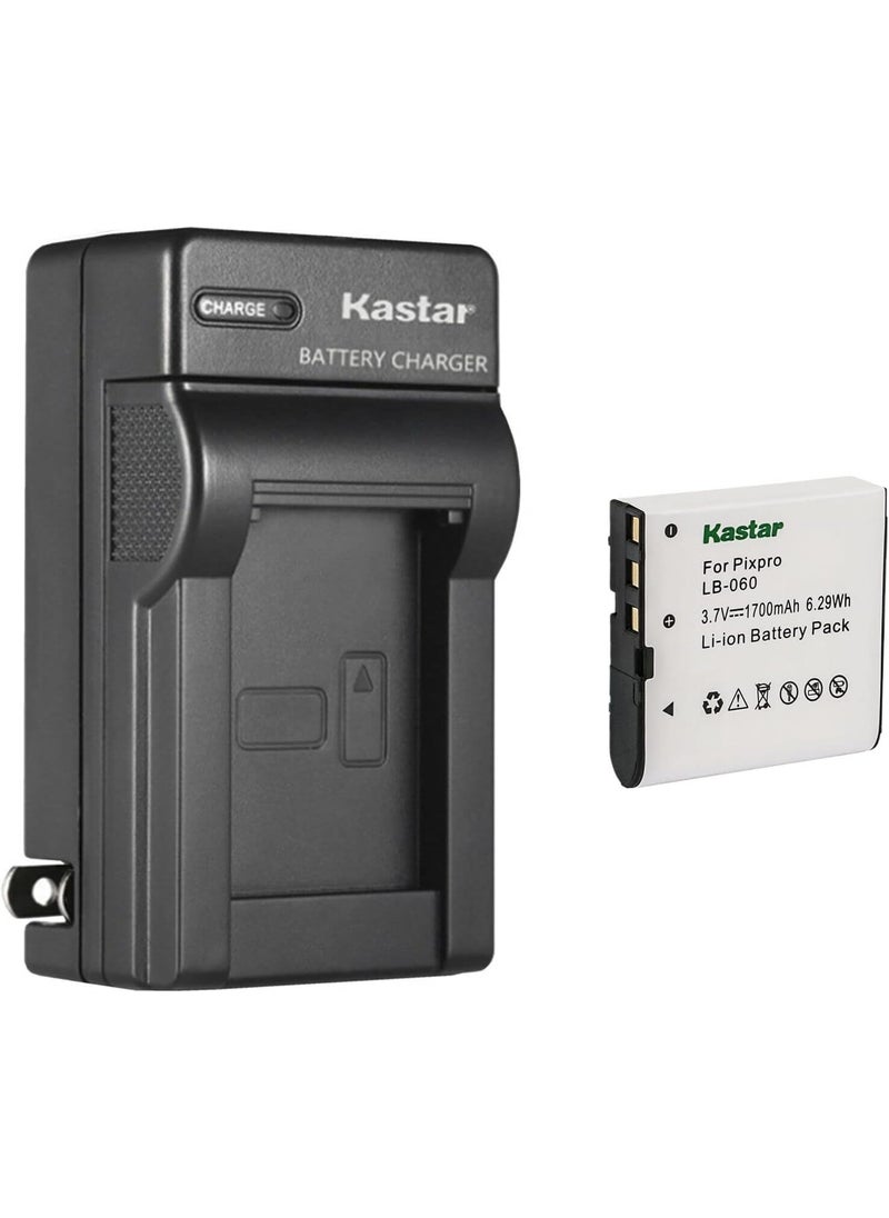 Kastar Kastar 1Pack Battery and AC Wall Charger Replacement for Kodak LB060 LB060 Battery Kodak AZ251 AZ361 AZ362 AZ365 AZ421 AZ422 AZ425 AZ501 AZ521 AZ522 AZ525 AZ526 AZ527 AZ528 Camera  - Image 1