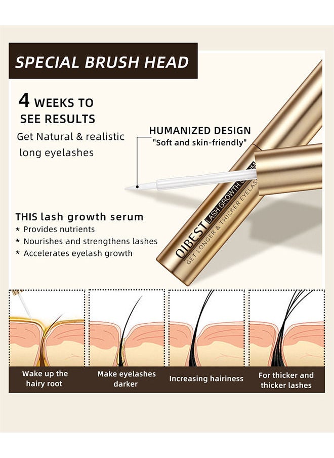 QiBest Advanced Eyelash Growth Serum Fuller And Longer Looking Eyelashes Lash Enhancing Serum For Natural Lashes Or Lash Extensions Natural Lash Serum  - Image 5