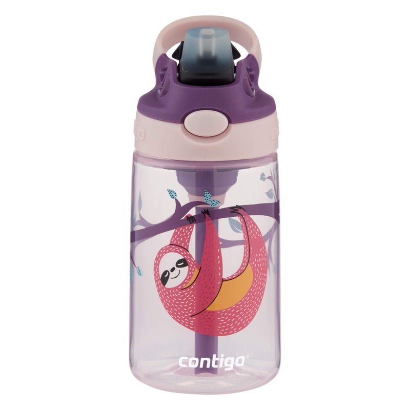 Contigo Contigo Aubrey Kids Cleanable Water Bottle with Silicone Straw and Spill-Proof Lid  Dishwasher Safe  14oz  Sloth  - Image 2