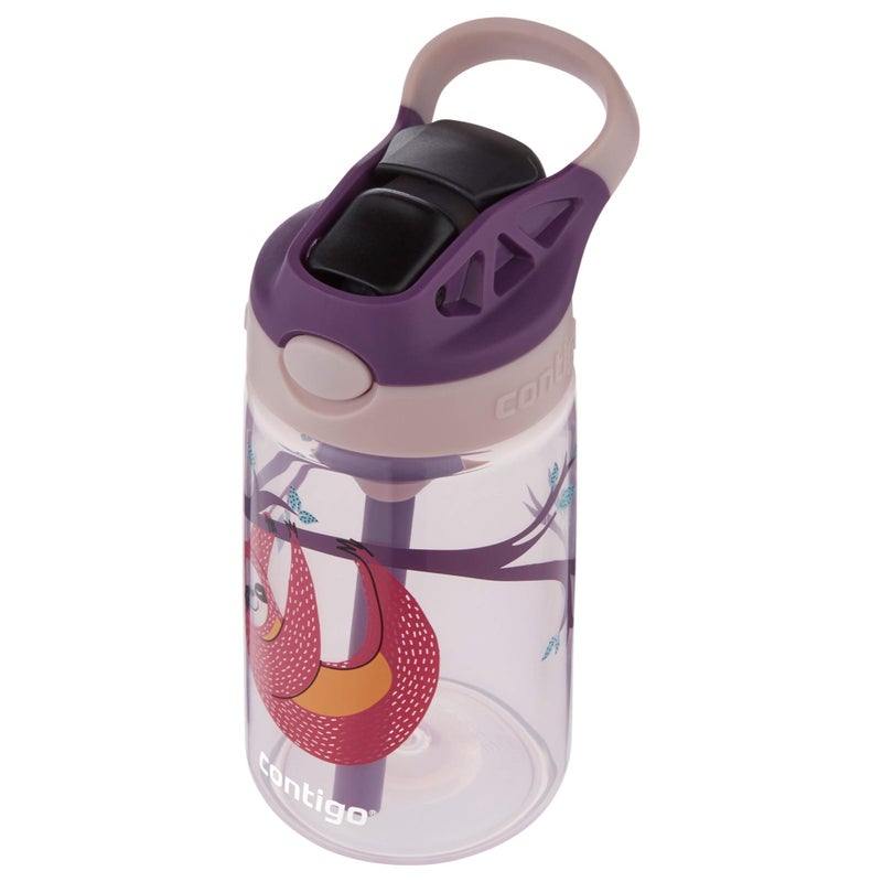 Contigo Contigo Aubrey Kids Cleanable Water Bottle with Silicone Straw and Spill-Proof Lid  Dishwasher Safe  14oz  Sloth  - Image 3