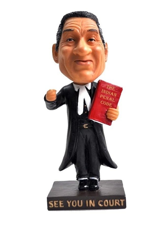 INSAIN Lawyer Handmade Bobblehead- 5 inches | Gift for Lawyers | LLB | Indian Penal Code | See You in Court - Image 1