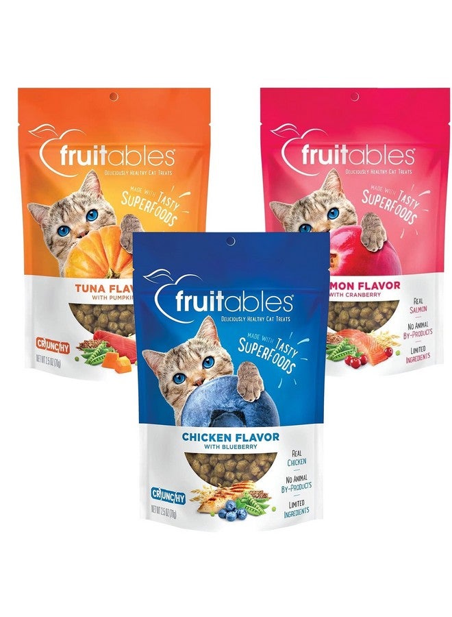 Fruitables Cat Treats | Crunchy Cat Treats | Healthy Low Calorie Cat Treats Packed With Protein | Free Of Wheat, Corn And Soy | 2.5 Oz (Pack Of 3) - Image 1