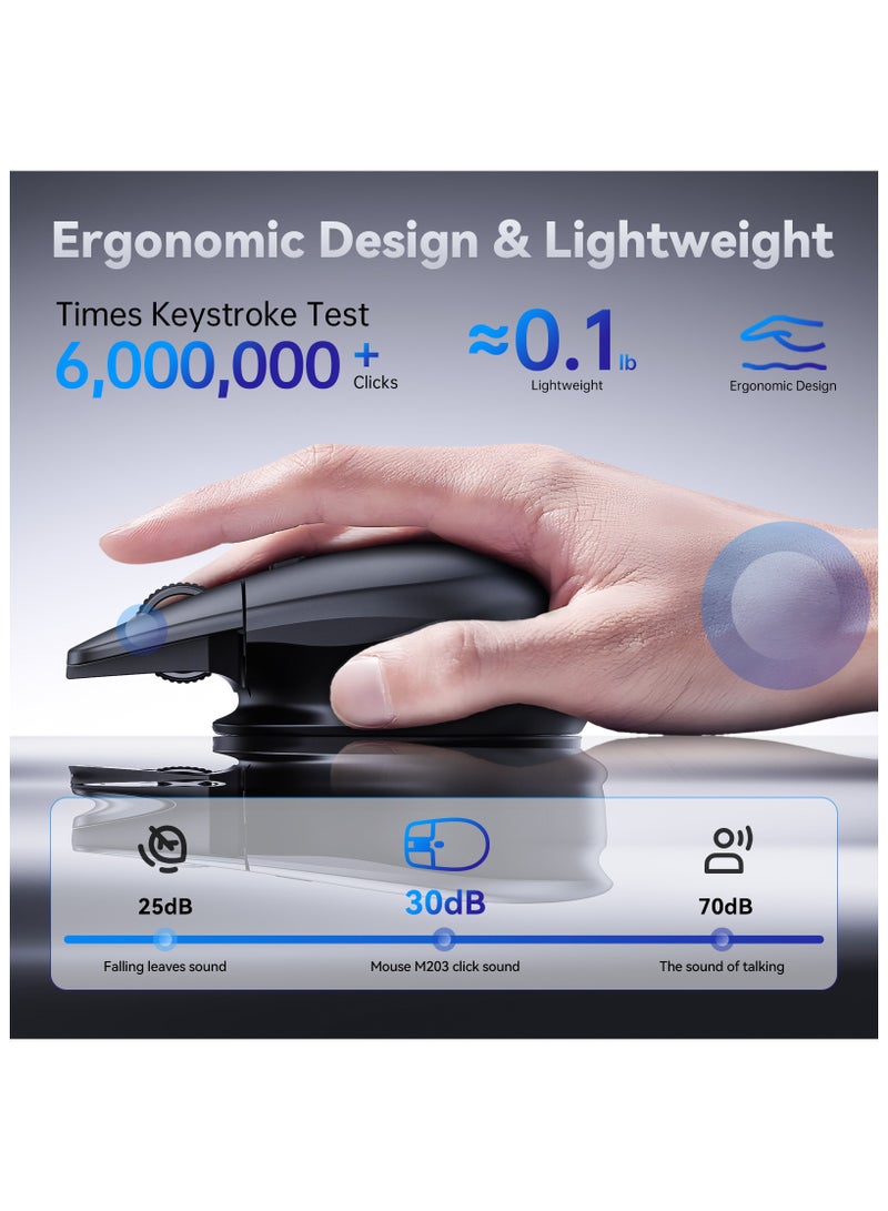 mblue Wireless Levitating Mouse – Ergonomic Design, Silent Click – Futuristic Gadget for Office & Gaming, M203 - Image 3