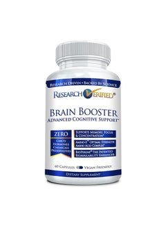 research verified Brain Booster Nootropic Supplement To Enhance Cognitive Function 60 Vegan Friendly Capsules 1 Bottle  - Image 1
