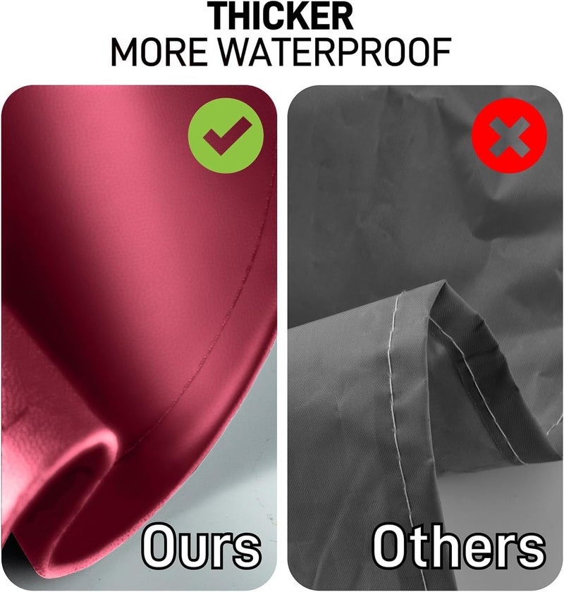 DEBIK Waterproof Apron with Comfortable Adjustable Bib Rubber Vinyl Dishwasher Heavy Duty Apron for Men Women Dishwashing (RED) - Image 3