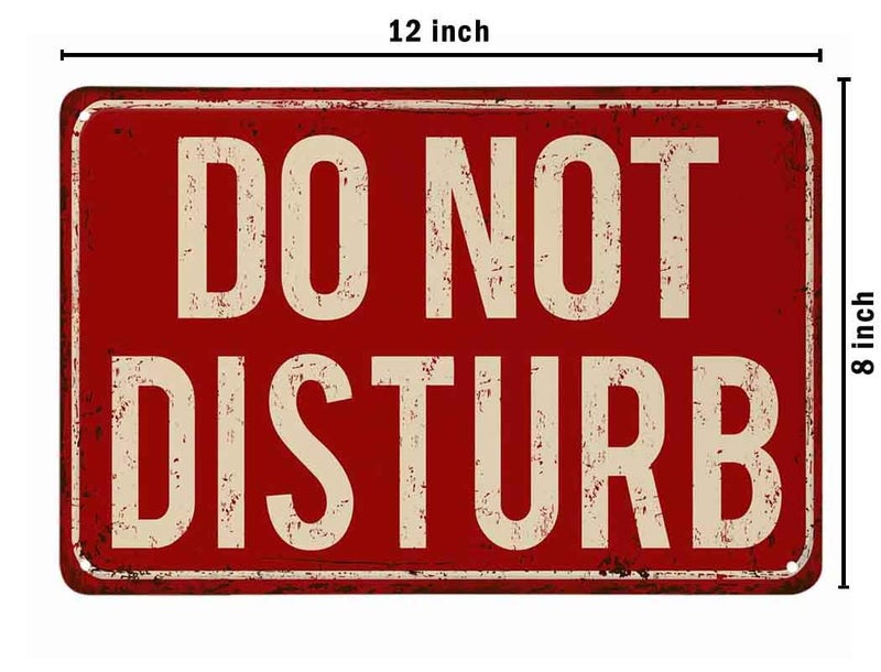 AOYEGO Do Not Disturb Tin Sign,Rusty Red Vintage Metal Tin Signs for Cafes Bars Pubs Shop Wall Decorative Funny Retro Signs for Men Women 8x12 Inch - Image 2