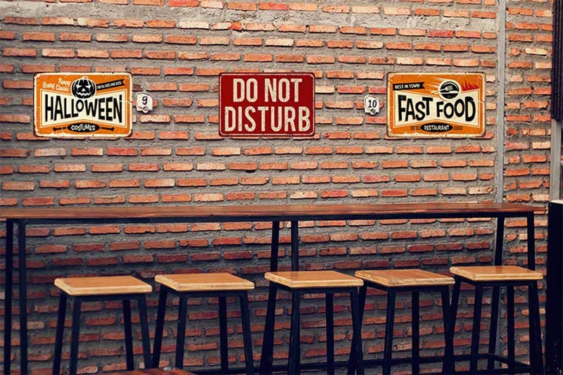 AOYEGO Do Not Disturb Tin Sign,Rusty Red Vintage Metal Tin Signs for Cafes Bars Pubs Shop Wall Decorative Funny Retro Signs for Men Women 8x12 Inch - Image 4
