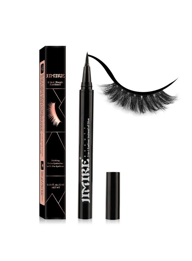 JIMIRE 2In1 Eyeliner Instead Of Glue Magic Eyeliner | Extra Strong Hold For False Eyelashes | No Magnet & No Glue Needed | Only For 20’S To Apply Lashes - Image 1