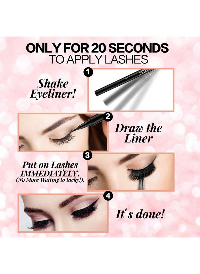 JIMIRE 2In1 Eyeliner Instead Of Glue Magic Eyeliner | Extra Strong Hold For False Eyelashes | No Magnet & No Glue Needed | Only For 20’S To Apply Lashes - Image 5