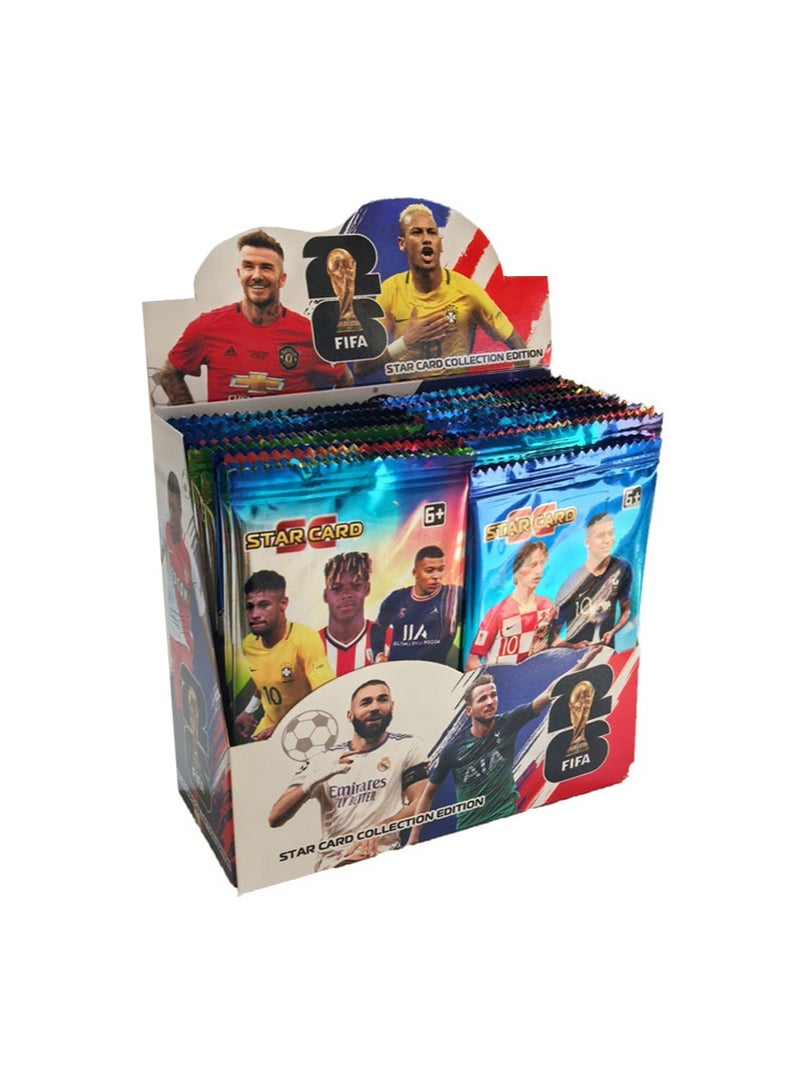 288-Piece World Soccer Stars Collectible Set, Flashcard Board Game Set, Laser Painted Collectible Soccer Cards - Image 1
