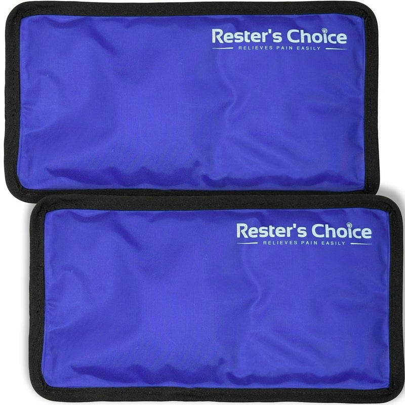 Rester's Choice Gel Cold & Hot Packs (2-Piece Set) Medium 5x10 in. Reusable Warm or Ice Packs for Injuries, Hip, Shoulder, Knee, Back Pain â€“ Hot & Cold Compress for Swelling, Bruises, Surgery - Image 1