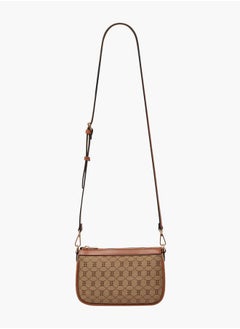 ELLE Women Monogram Jacquard Textured Crossbody Bag with Adjustable Strap  - Image 3