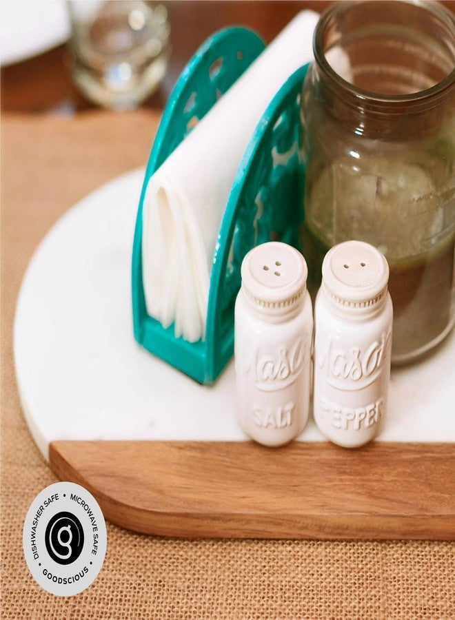Goodscious Ceramic Salt and Pepper Shakers Set - Mason Jar White Salt and Pepper Shakers Set for Kitchen Accessories - Table Salt Shaker for Cooking - Vintage Salt & Pepper Shaker Sets for Seasoning (Set of 2) - Image 5