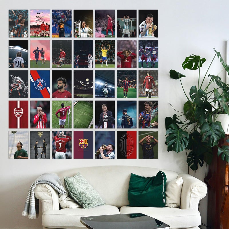 Wallgasm Paper Football Collage Kit - Set Of 54, 4 X 6 Inches Posters | Poster Set For Room, Wall Art For Bedroom, Gym, Office (Football) - Image 2