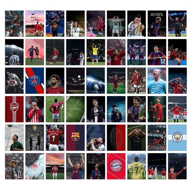 Wallgasm Paper Football Collage Kit - Set Of 54, 4 X 6 Inches Posters | Poster Set For Room, Wall Art For Bedroom, Gym, Office (Football) - Image 1