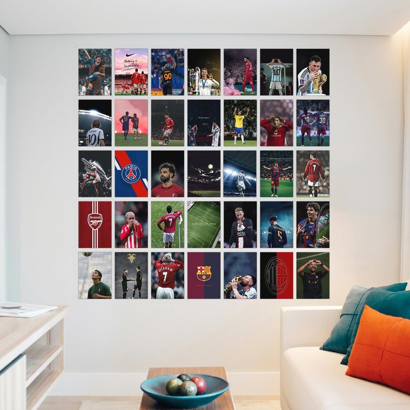 Wallgasm Paper Football Collage Kit - Set Of 54, 4 X 6 Inches Posters | Poster Set For Room, Wall Art For Bedroom, Gym, Office (Football) - Image 3