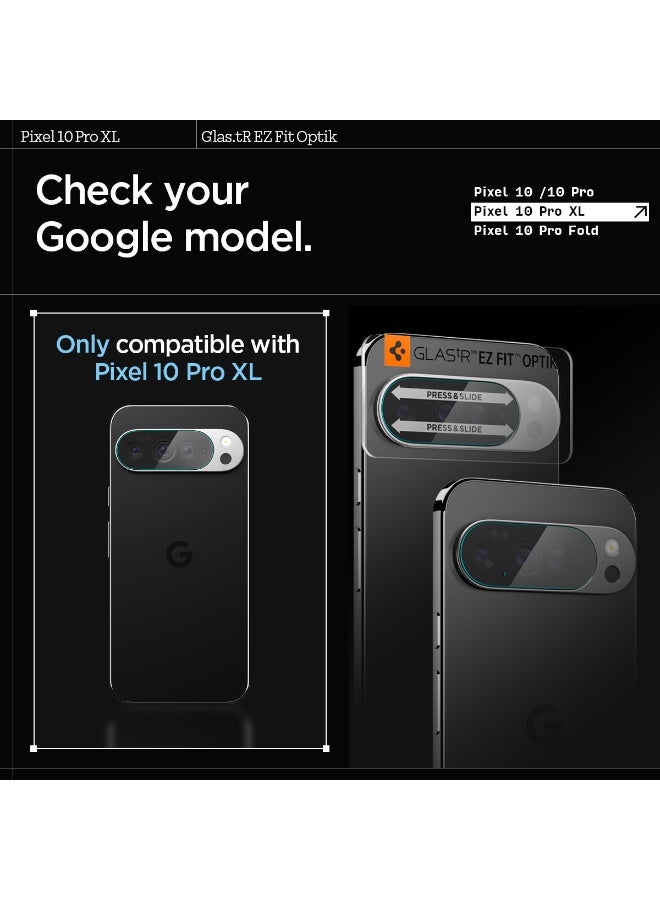 Spigen GLAStR EZ Fit Optik Google Pixel 10 Pro XL Camera Lens Protector [2 PACK] Case Friendly - Crystal Clear - Image 2