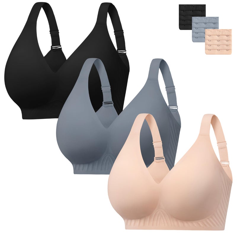 habibee Push Up Bras for Women Plus Size Wireless Full Coverage Bra for Large Breast, Seamless Everyday Bralette 32D-44D - Image 1