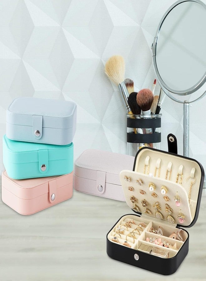 Jecrina Jewelry Boxes Travel Jewelry Organizer for Women Girls Small Jewelry Case for Rings Earrings Necklaces Bracelets etc (Black) - Image 5