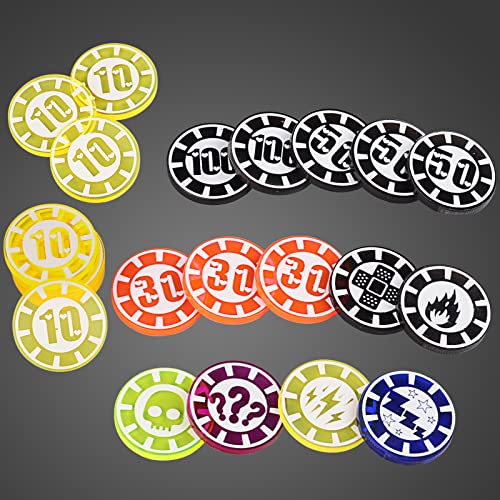 CZYY Damage and Status Counters Set of 24 Acrylic Effect Tokens Combatible with TCG - Image 1