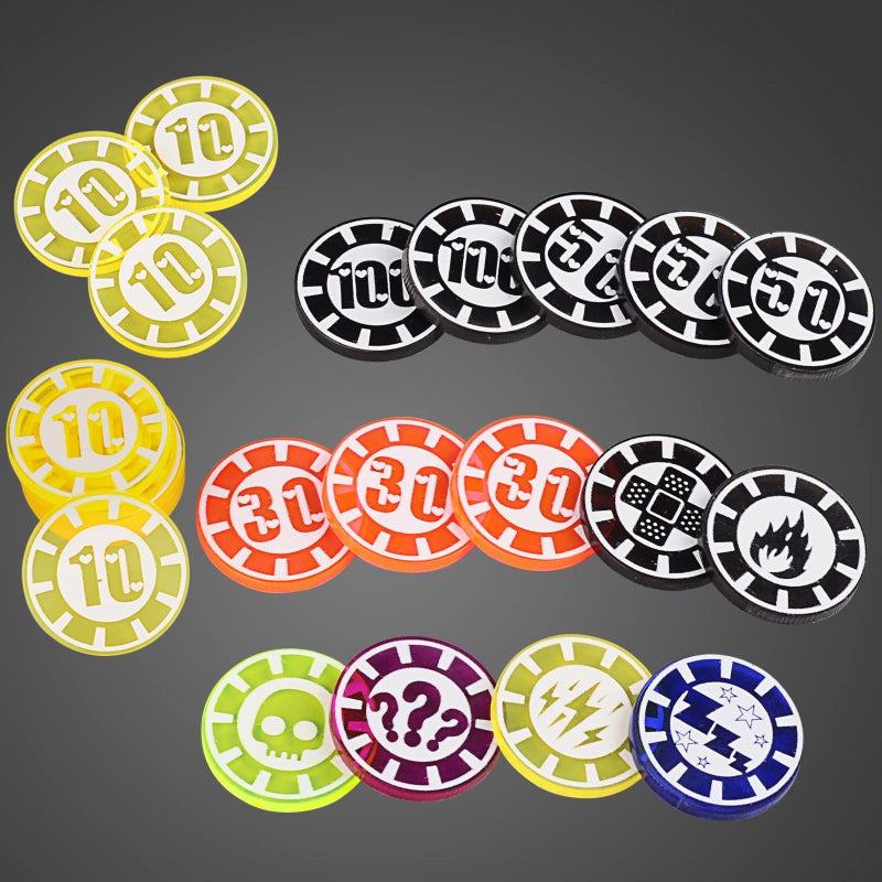 CZYY Damage and Status Counters Set of 24 Acrylic Effect Tokens Combatible with TCG - Image 2
