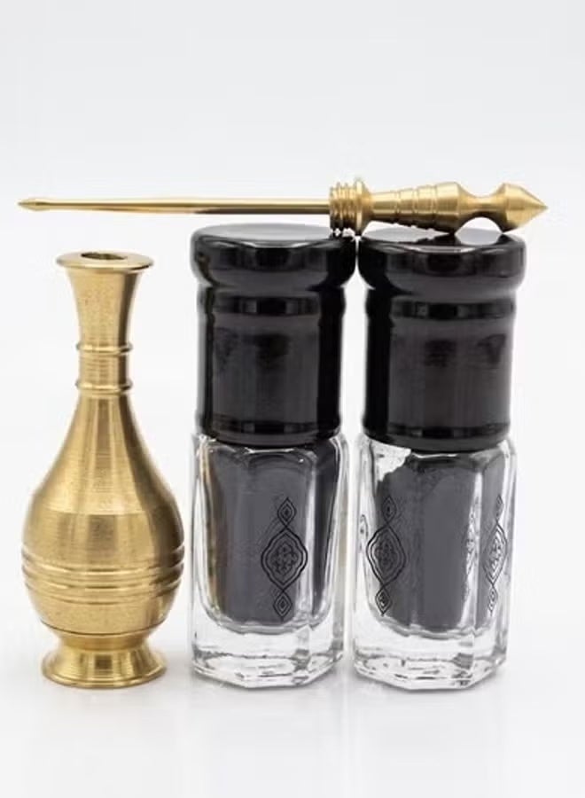 100% Pure Black Kohl (Ithmid) - Quarter Tola + Quarter Tola with Copper Kohl Applicator - Image 2
