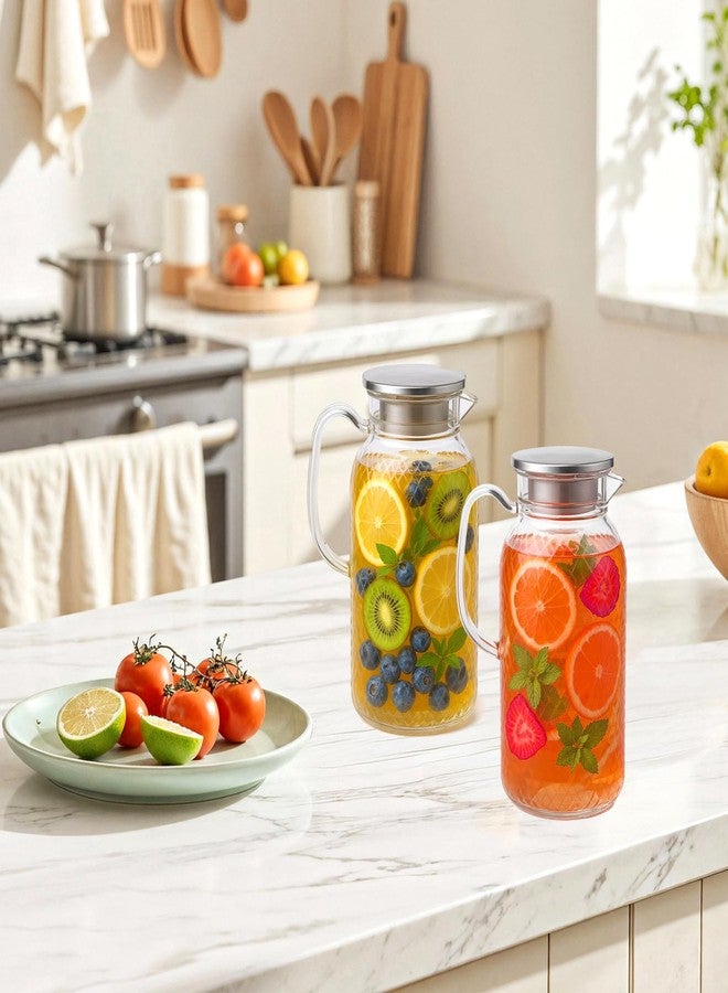 Neyauo 2Pack 2 Liter 68 Oz Plastic Pitchers with Handle and Lid, Clear Pitcher with Lid, Water Pitchers for Fridge, Large Iced Tea Pitcher, Plastic Water Jug for Coffee,Lemonade,Milk,Juice,Beverage Container - Image 4