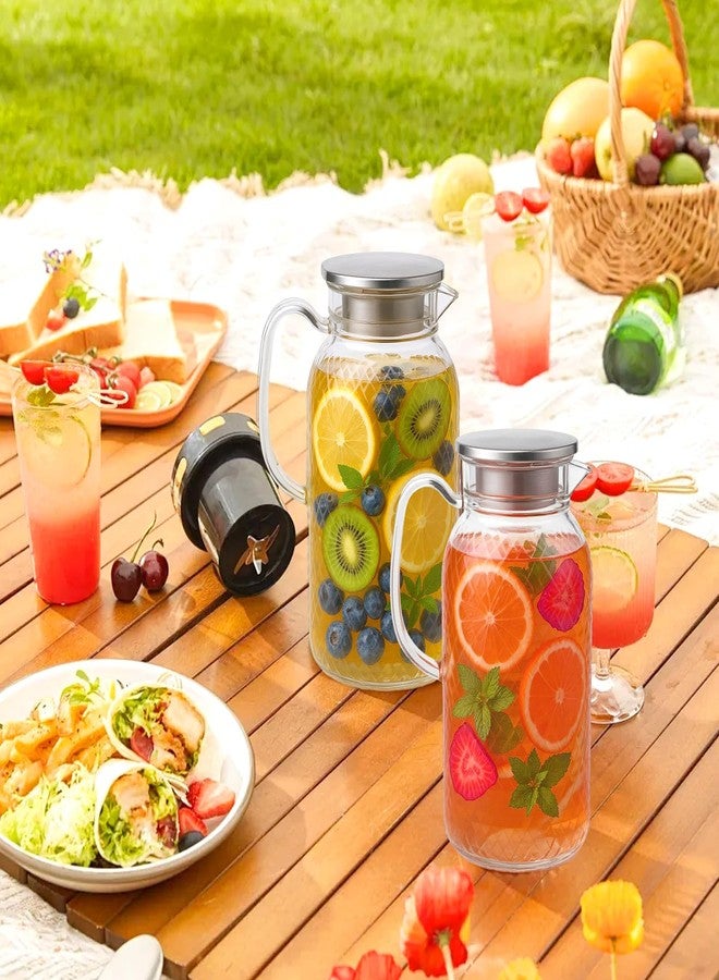 Neyauo 2Pack 2 Liter 68 Oz Plastic Pitchers with Handle and Lid, Clear Pitcher with Lid, Water Pitchers for Fridge, Large Iced Tea Pitcher, Plastic Water Jug for Coffee,Lemonade,Milk,Juice,Beverage Container - Image 5