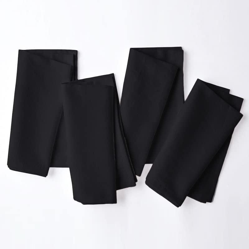 BIRDWING Dining Table Napkins 6 pcs Set of Large 43 x 43 cm (17 x 17 inch) - Black - Absorbent Heavy Cotton Party Fabric Machine Washable for Home Restaurant Banquet & Hotel - Image 5