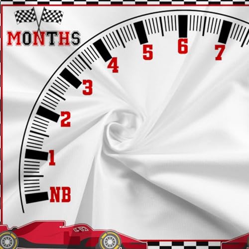 CSFOTO Racing Car Baby Monthly Milestone Blanket Newborn Growth Record Prop Milestone Blanket for Baby Boy Photography Props for Newborn Baby Shower 60"x40" with Frames - Image 3