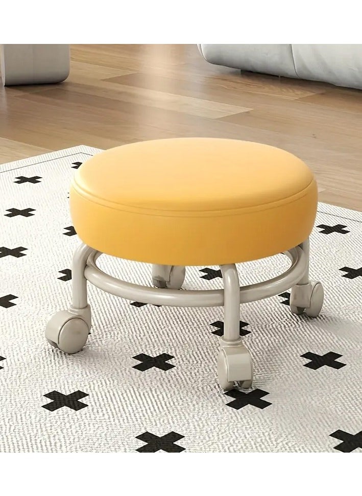 DubaiGallery - Low Stool with Wheels Heavy-Duty Round Low Stool 360-Degree Rotation Universal Wheels Low Rolling Stool for Home,Low Roller Stools,Rolling Stool Seats with Mute Wheels - Image 1