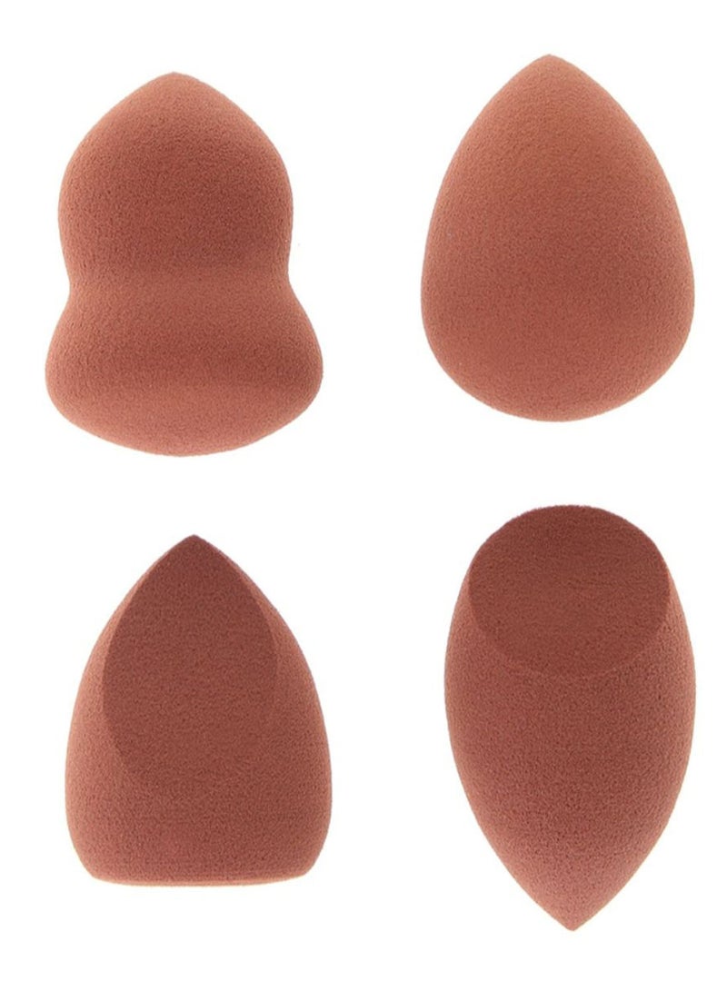 NIBEMINENT 4-Piece Makeup Sponge Set Brown - Image 2