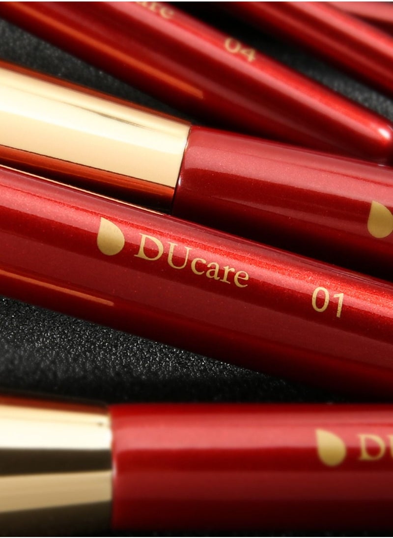 DUcare Makeup Brushes Travel 10 Piece Makeup Brush Set with Case Premium Synthetic Hairs Kabuki Foundation Blending Eye Cosmetic Brushes Kit  - Image 5