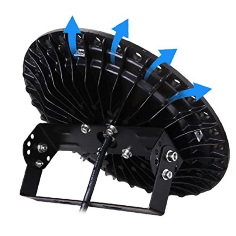 UFO High Bay Light، 200W 50000LM 6000K 6500K أبيض بارد مقاوم للماء إضاءة مستودع رفيعة جدًا إضاءة الخليج التجارية لمتجر المرآب ورشة عمل انخفاض استهلاك الطاقة - Image 5