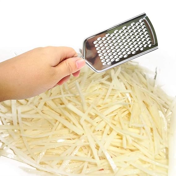 Awadh Carrot Greater Stainless Steel Vegetable Slicer Carrot Grater Cheese Grater Ginger Grater Coconut Grater Chocolate Grater Garlic Grater Slicer Cutter for Kitchen Silver SS Grater - Image 2
