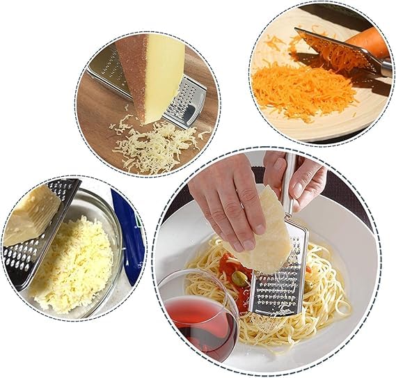 Awadh Carrot Greater Stainless Steel Vegetable Slicer Carrot Grater Cheese Grater Ginger Grater Coconut Grater Chocolate Grater Garlic Grater Slicer Cutter for Kitchen Silver SS Grater - Image 3