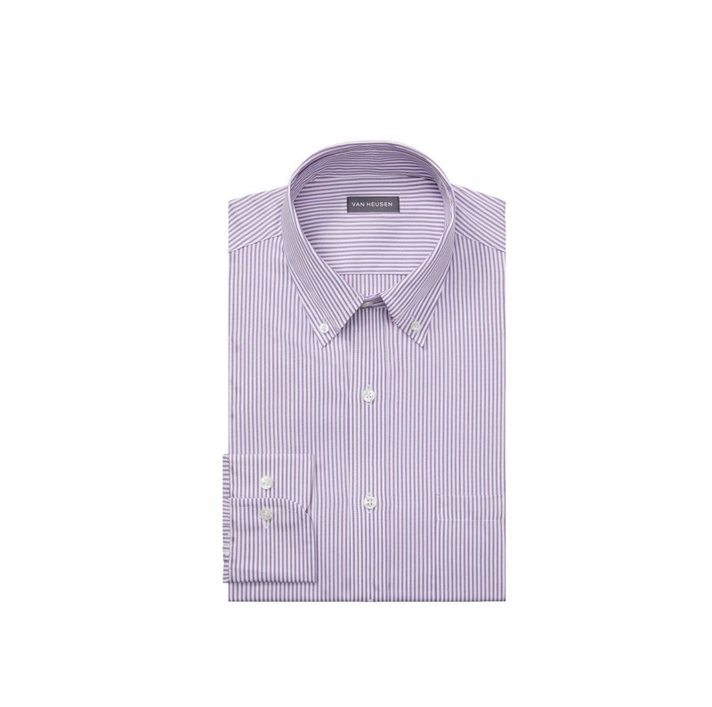 Van Heusen mens Regular Fit Pinpoint Stripe Dress Shirt, Wild Orchid, 17.5 Neck 34 -35 Sleeve US - Image 3